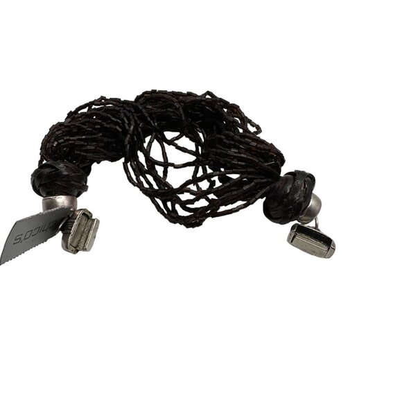 Chico's Bracelet NWT Jewlery Statement 8 Brown Beaded Magnetic Clasp Multistrand - Picture 4 of 8